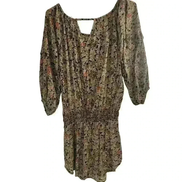 Denim & Supply Ralph Lauren Women’s Dress Size XS Olive Pink Floral Paisley - Picture 5 of 6